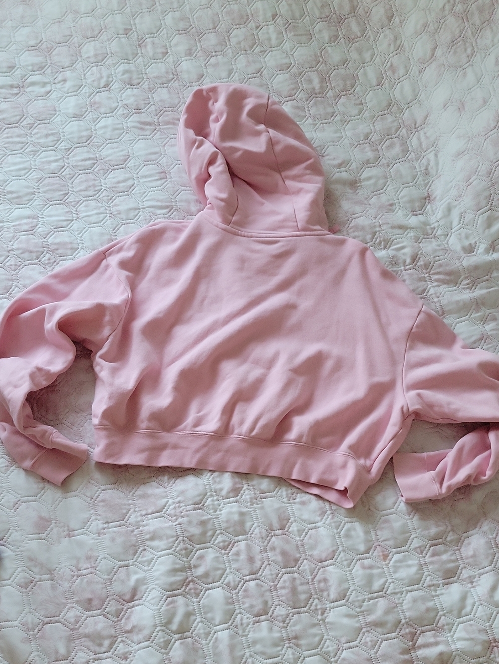 Nike Light Pink Cropped Hoodie with White Swoosh - Picture 9 of 9